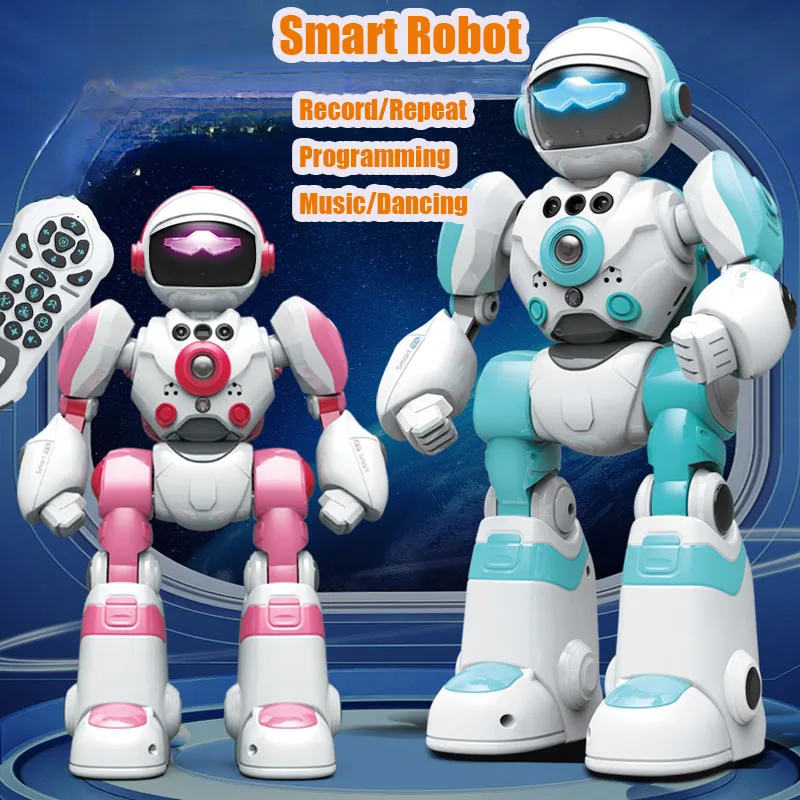 Smart Kids Robot Interactive Intelligent Robo for Kids Robotics Music Dance Record Repeat Touch Gesture Control Toys for Boys