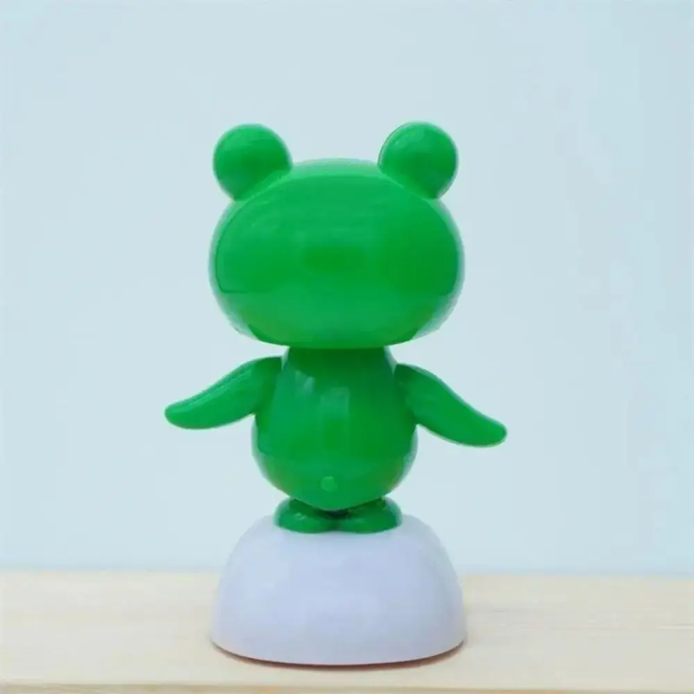 1Pcs Durable Solar Powered Dashboard Ornament Unique Funny Plastic Bobble Head Frog Cute Animal Frog Accessories Auto Interior