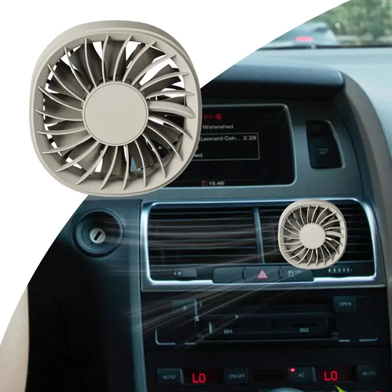 Ventilador de coche con luces coloridas, salida de aire USB para coche, ventilador de refrigeración, ajuste de 3 velocidades, potente enfriador, ventilador Interior de coche de poco ruido