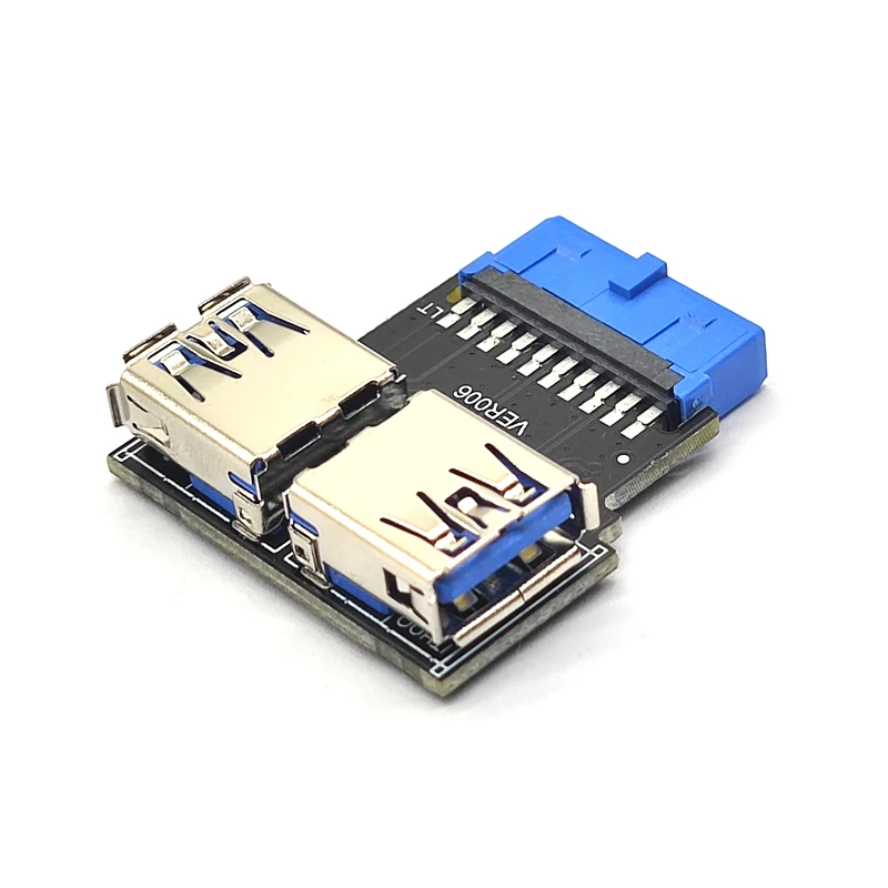 19Pin to Dual USB Adapter Conector USB Connector Motherboard 19pin to USB3.0 Hub Riser Converter 2 Port USB3 5Gbps Convert Board