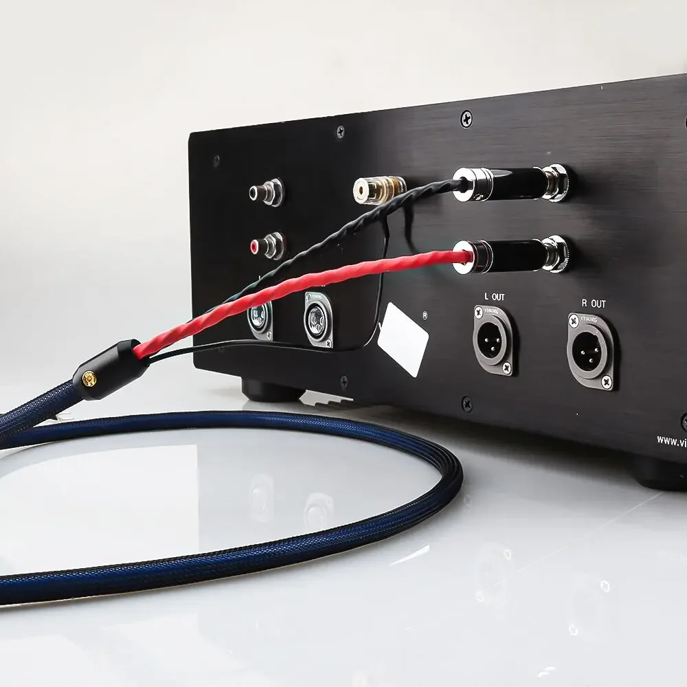 Viborg 5N 99.998% OFC cobre banhado a prata Tonearm Cabo Phono com 2 RCA para 2 RCA conector banhado a ródio