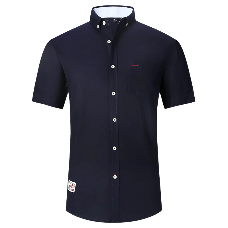 Summer Men's Short Sleeve Cotton Shirt Casual Beach Shirts Regular Outdoor Streetwear Button-Down Basic T Shirts with Pocket
