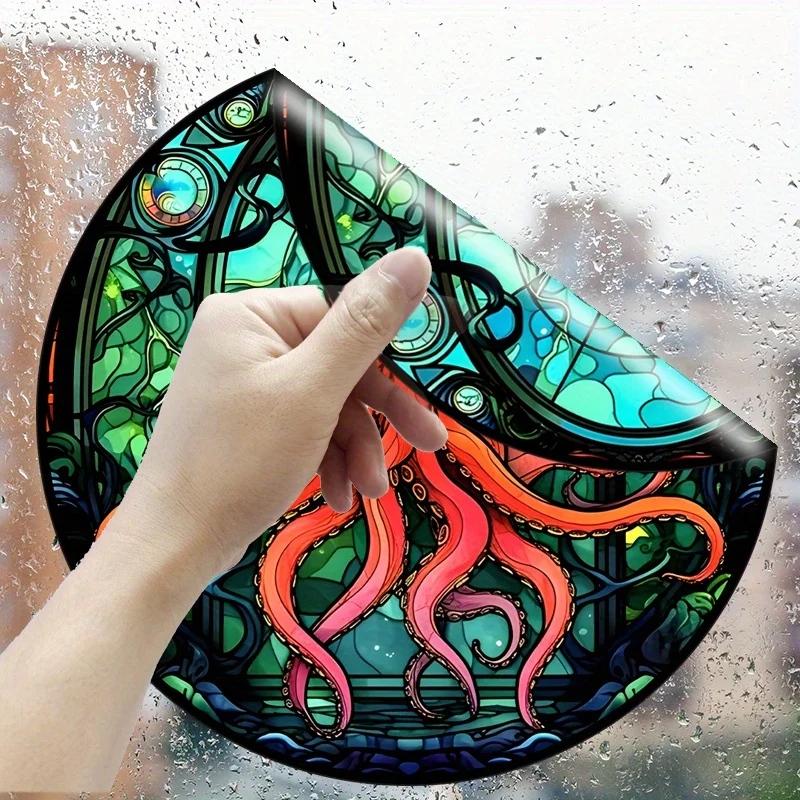 Octopus Pattern Window Glass Electrostatic Stickers Static Cling Glass Sticker Decorative Car RV Home Decoration Sticker#28 - Image 2