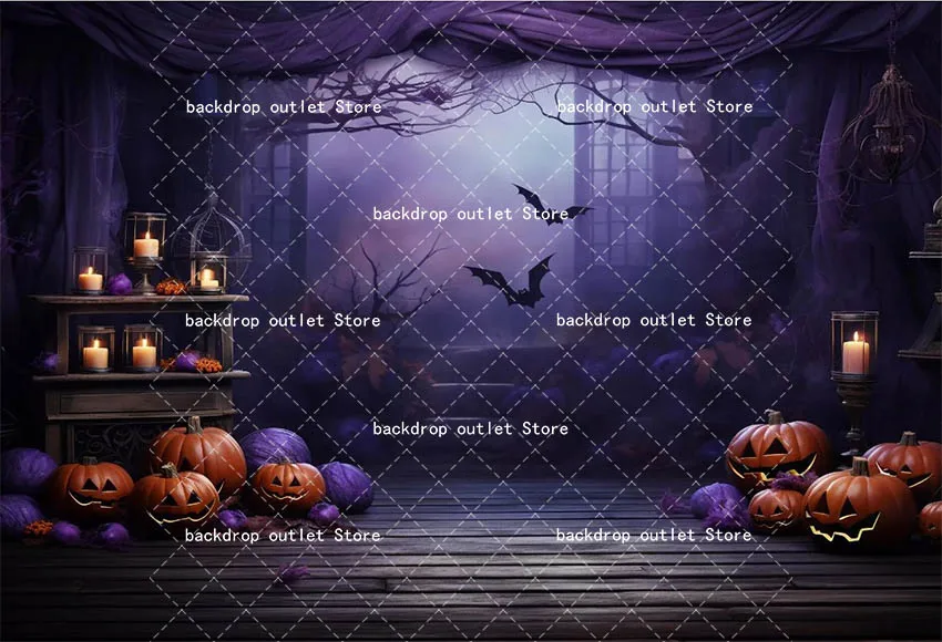 Mehofond outono roxo halloween fotografia cenários horror abóbora família festival morcego vela balão decoração fundo prop