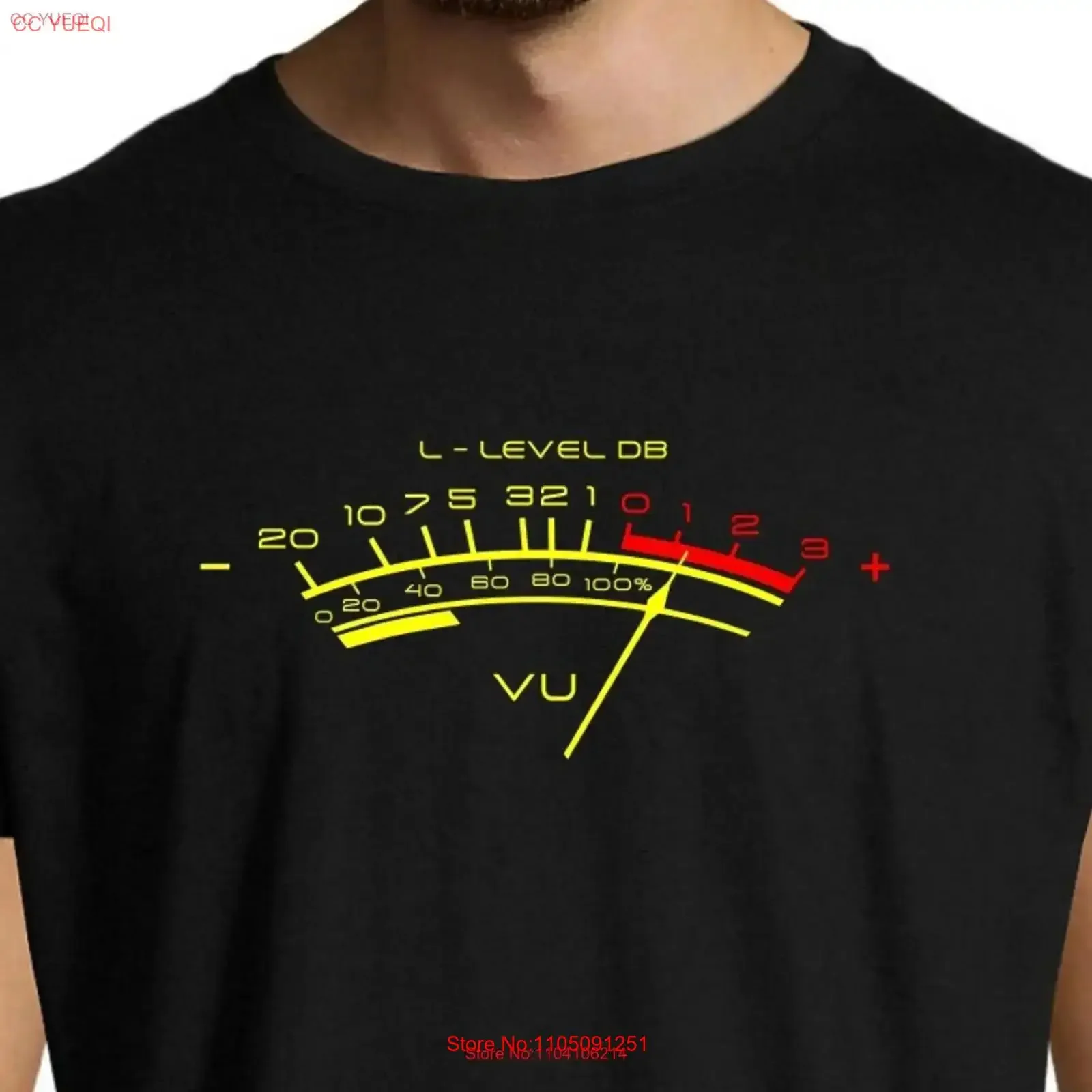 VU Meter analógico clásico Hi Fi End estilo DJ moda amante de la música audiófilo camiseta para hombre regalos él vintage lavado