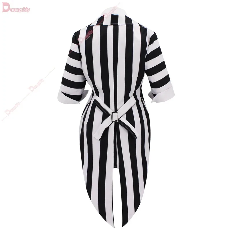 

COSda@Michael Keaton Cosplay Costume Dress Black And White Striped Uniform Women Wedding Genderswap Halloween Carnival SuitCOSda