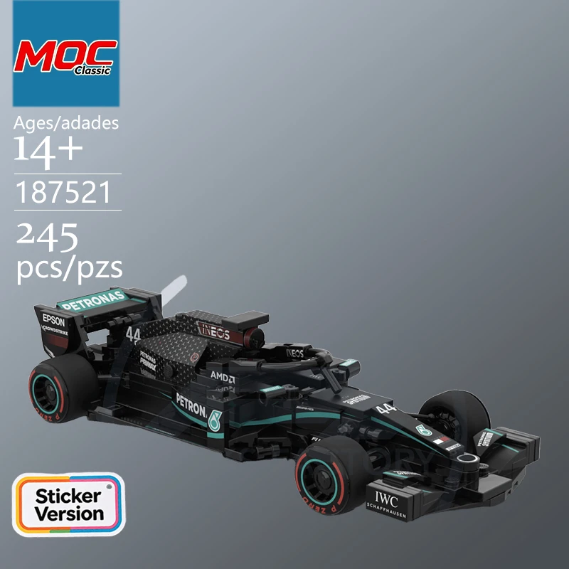 Specially Customized MOC 8-Stud Champion Racing Car W11 Technic Model - Fun Building Game Set, A Must-Have for Car Enthusiasts
