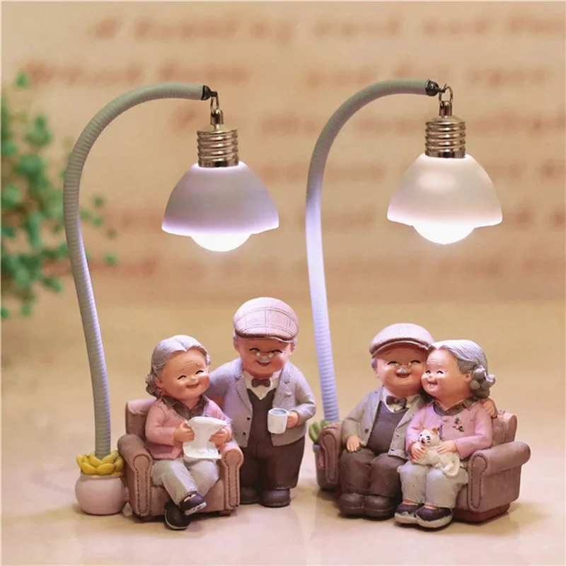 

A19F-Couple Presents Wedding Anniversary Gift To Wife Husband Girlfriends Gift Old Man Old Woman Home Living Room,B Easy Install