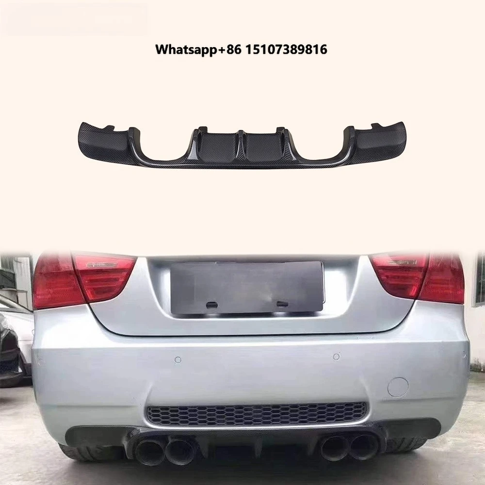 For E90 Real M3 Only 07-13 Carbon Fiber V Style Rear Bumper Diffuser Lip