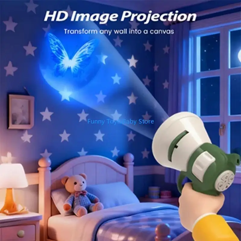 Realistisch buik-/pak-/vleugelprojectiespeelgoed Tri-functionele projector, luidspreker en voicerecorder, interactief leuk