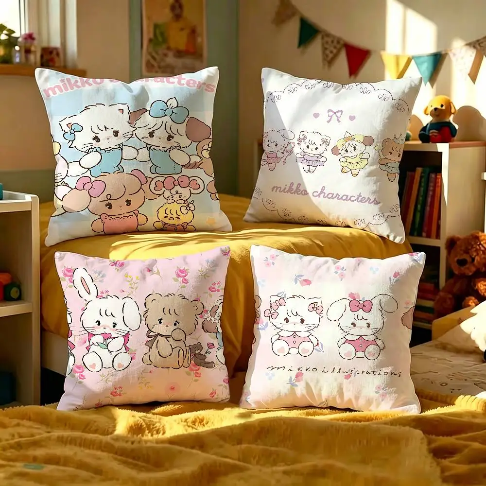 M-Mikko C-Characters Pillow Cushion Cover Pillowcase Living Room Sofa Home Decor Customized