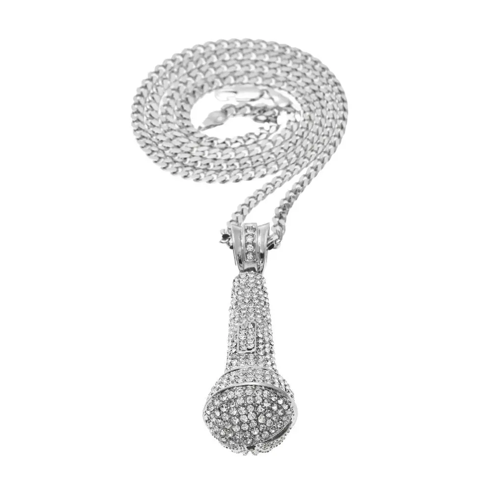 Original Full Diamond Microphone Microphone Pendant, Hip Hop Fashion Necklace
