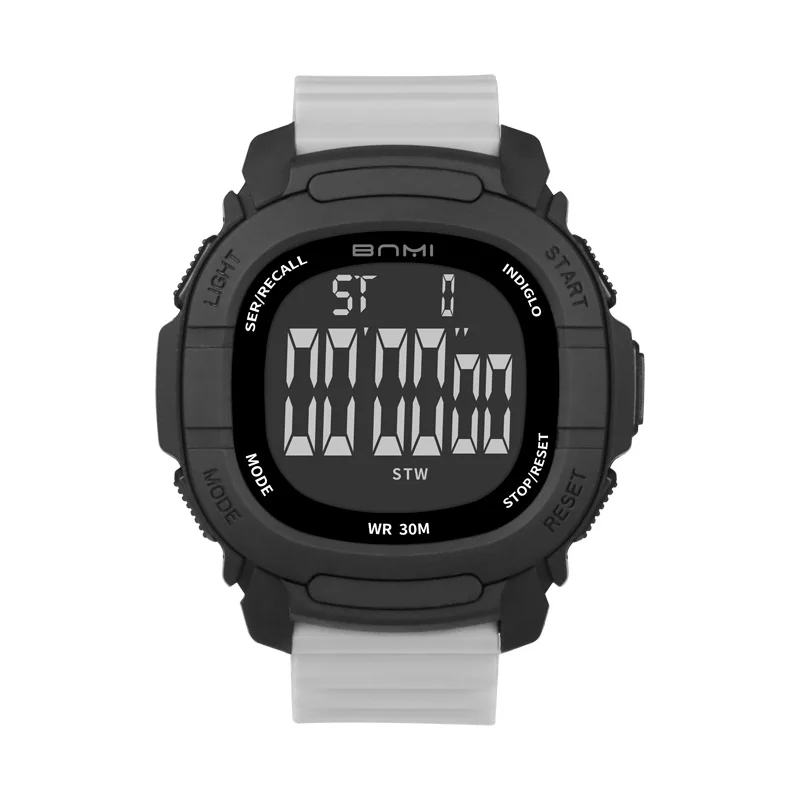 ساعة رياضية رجالية متعددة الوظائف، ساعة منبه، تقويم أسبوعي، عرض مضيء مقاوم للماء، ساعة رقمية كرونوغراف