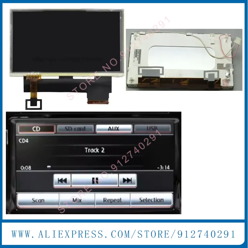 Original  6.5 Inch C065GW03 V0 C065GW03 V1 V2 LCD Display Screen With Touch Panel For RCD510 Car GPS Navigation LCD Monitor