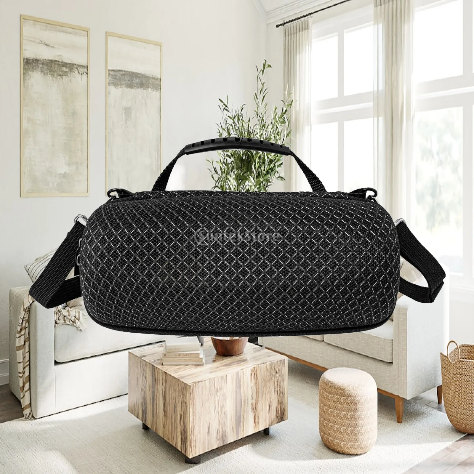 Portable Speaker Storage Bag Holder Zipper Protective Shell Adjustable Strap