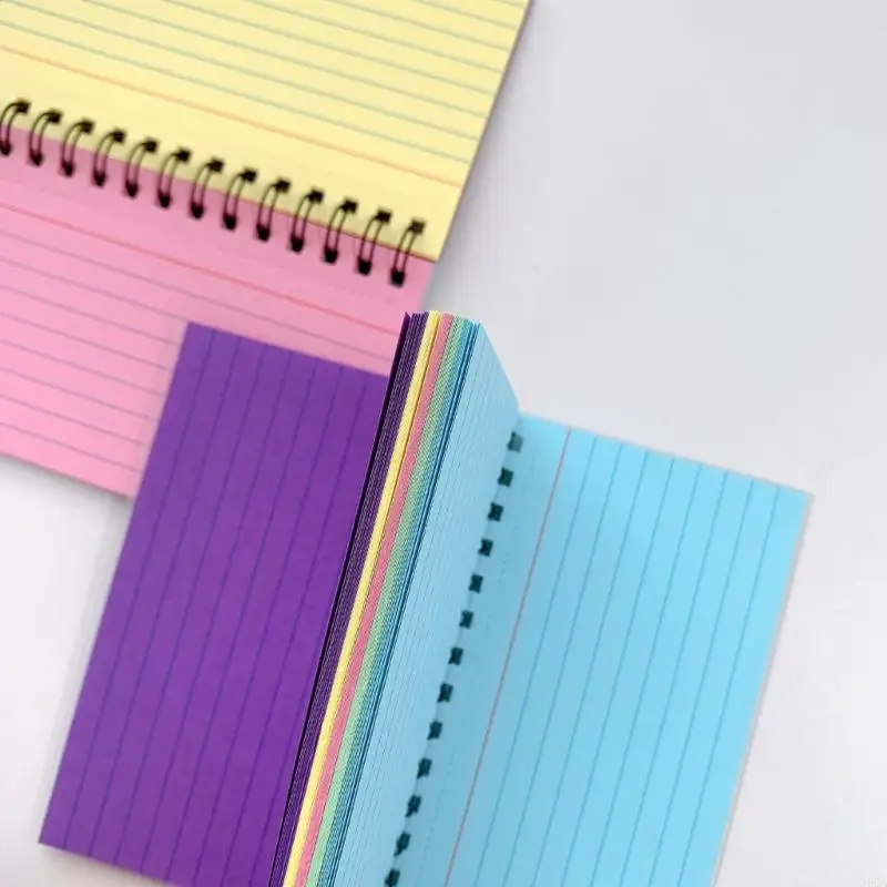 2025 New Twin Coil Binding Notebook 50Sheets Lined Pocket Writing Notepads Small Paper Notebook for Note Taking Drawing