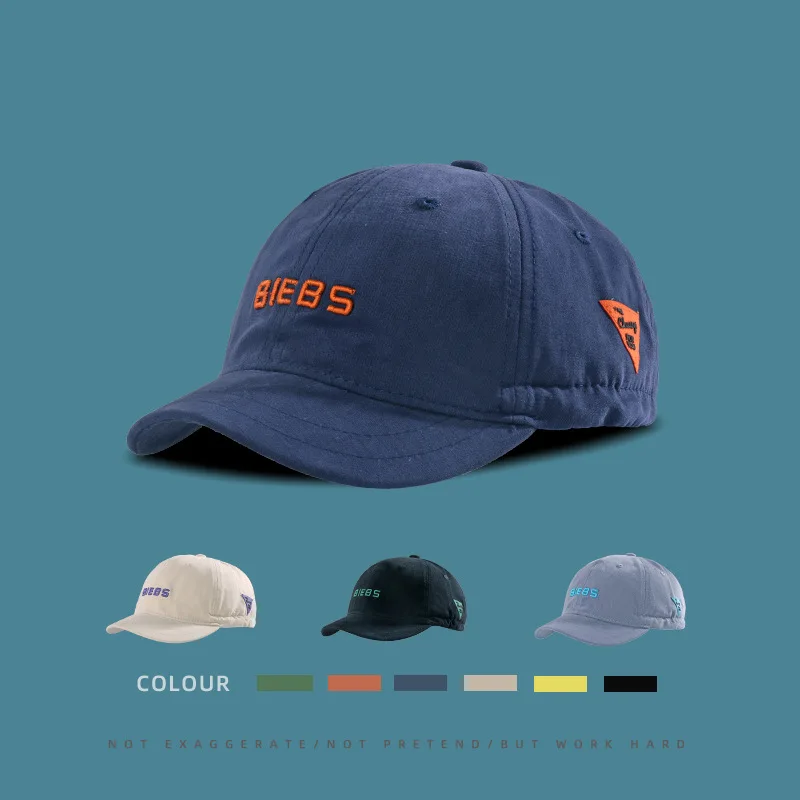 

Baseball cap solid color women's outdoor sunshade hat fashionable Korean version short brim duck tongue hat trendy hip-hop hat