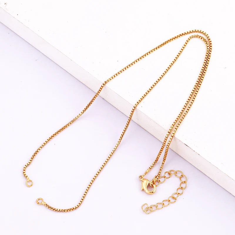 

Полуфабрикованное ожерелье с двойным открытым кольцом для прыжков, кубинская цепочка в коробке, долговечное покрытие из настоящего золота 18 карат, для изготовления ювелирных изделий S19