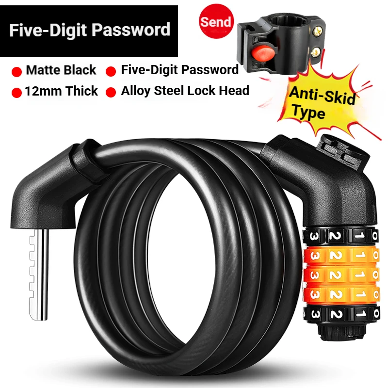 AliExpress TOSUOD bicycle cable lock MTB road bicycle anti-theft four or five digit password scooter motorcycle accessories bicycle lock