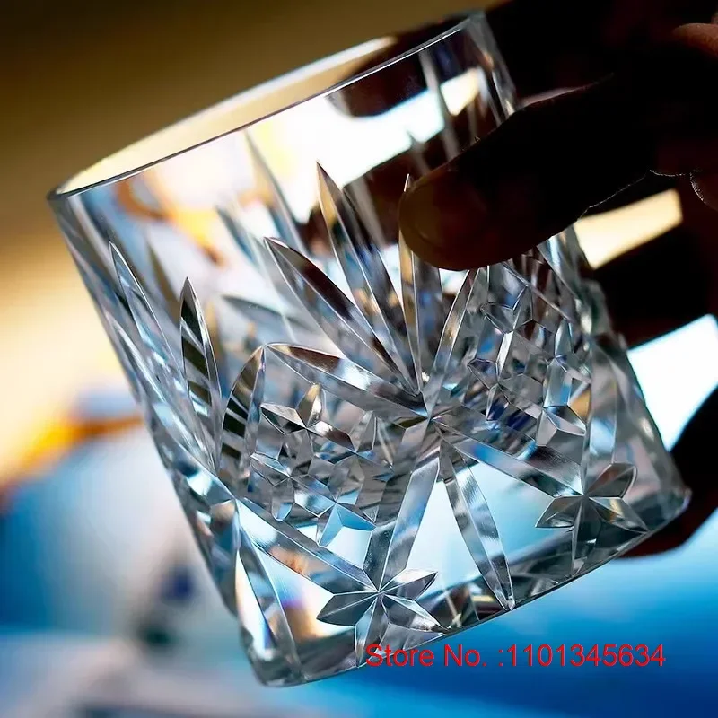Collection Level K9 Crystal Whiskey Cup Shiny Whisky Tumbler High-Grade Old Fashion Rock Glass Heavy Boss Wine Glasses Gift Box