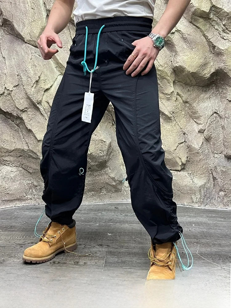 

Легкие водонепроницаемые мужские повседневные брюки для активного отдыха, прямого кроя, из прочной нейлоновой ткани, в горном стиле