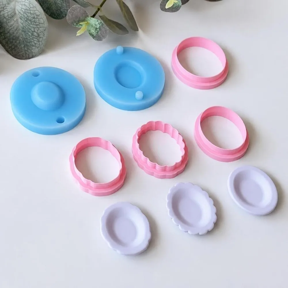 Scalloped Edge Plate Polymer Clay Cutters DIY Craft Creative 3D Plate Clay Earring Molds Simple Durable Polymer Clay Tools