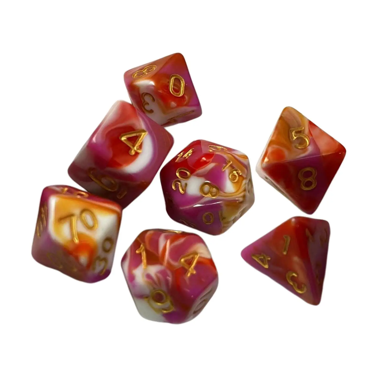 多面体ゲームダイス ロールプレイボードゲームパーティー用の滑らかなアクリル多面体ダイスセット