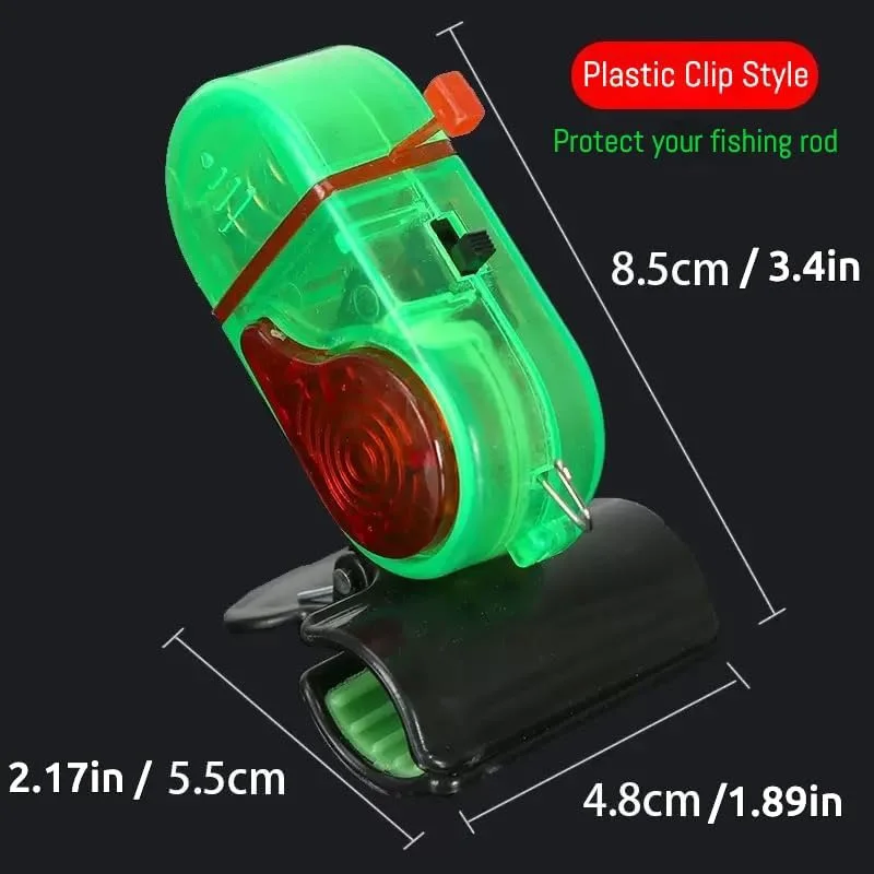 Sound Light Integrated Fishing Bite Alarm High Elastic Clip On Sea Cast Rod LED Flash Warning Device Night Carp Fishing Tackle