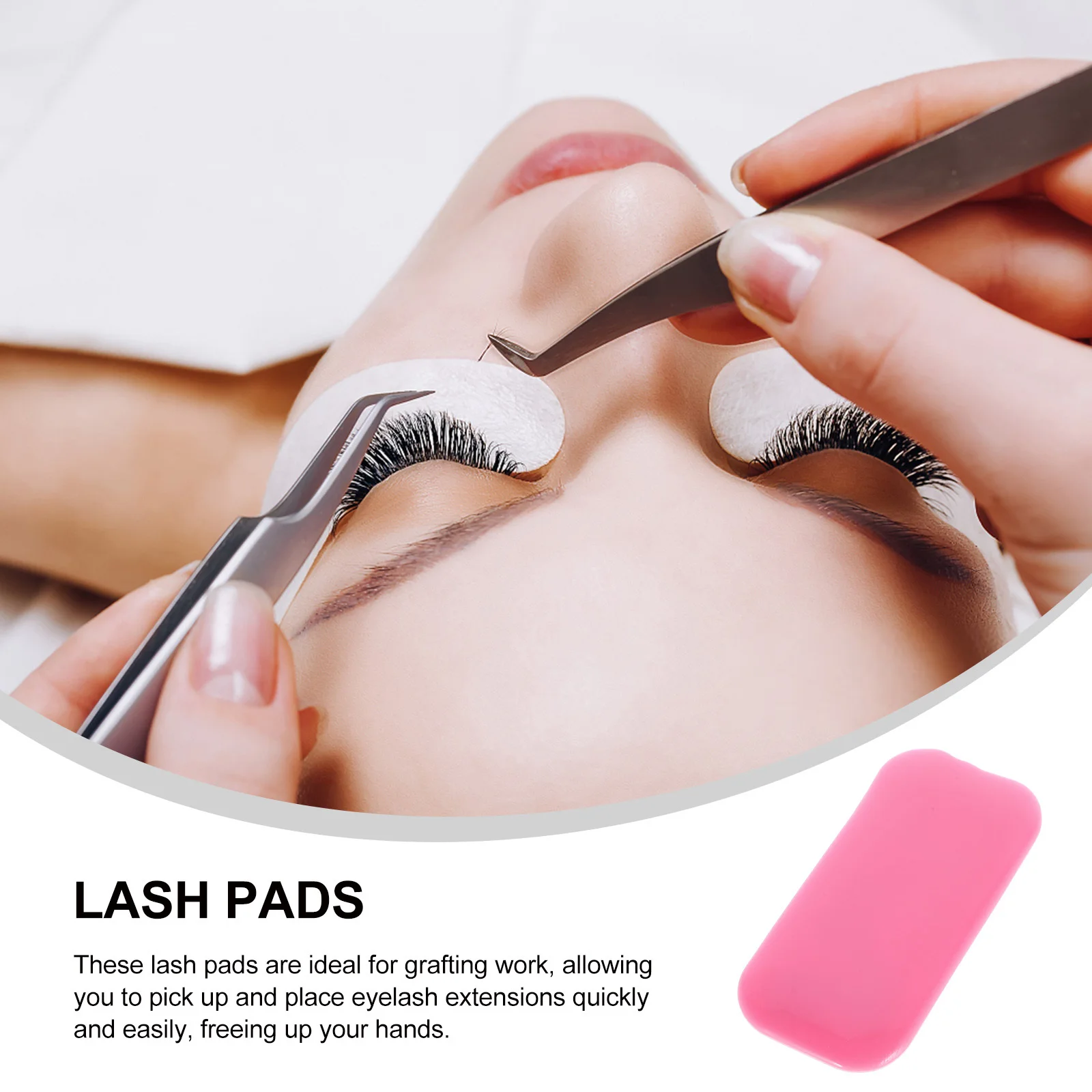 

4Pcs Lash Extension Eye Pads Premium Silicone Material Long Wear Time Portable Eyelash Cushion Holder for Women Daily Use