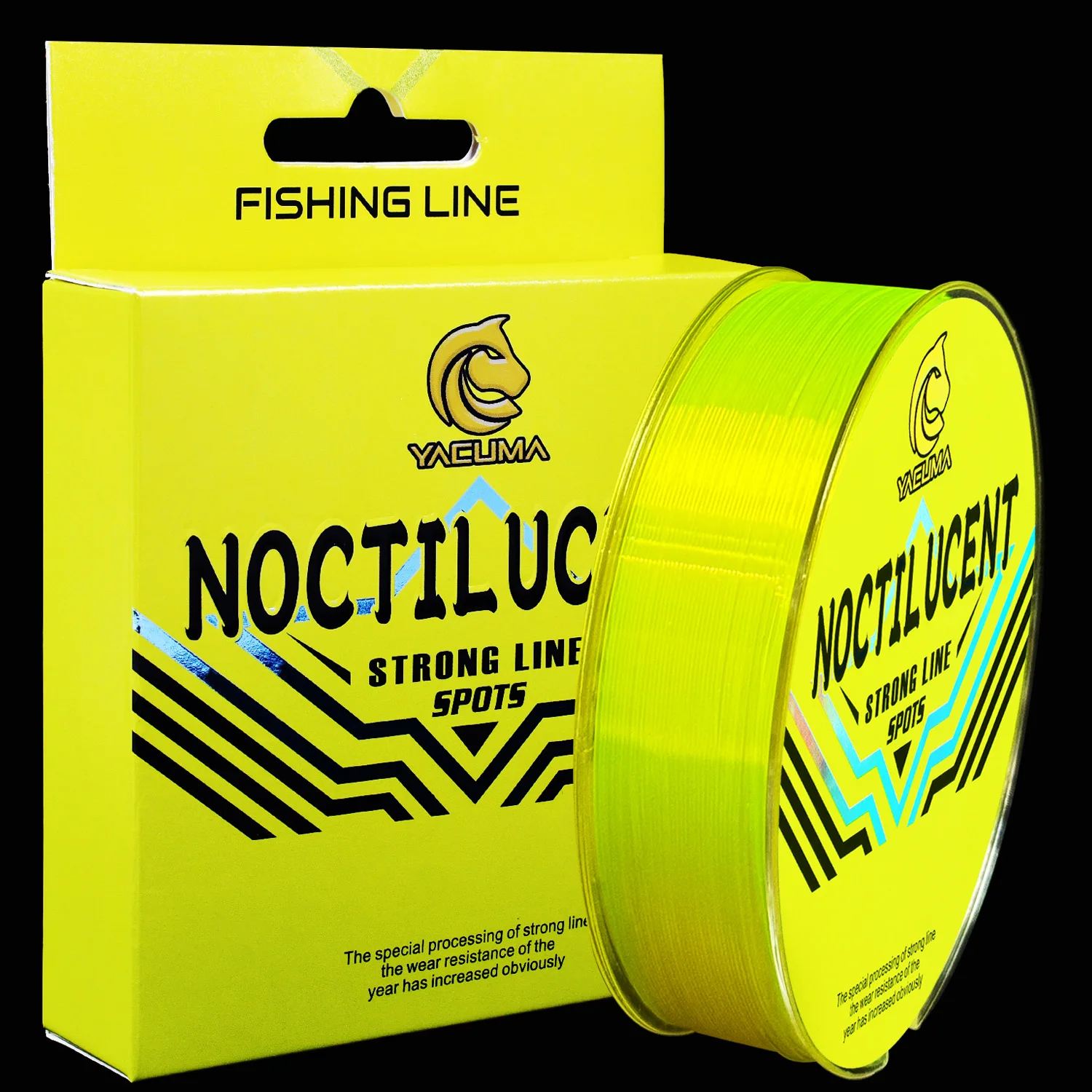 YACUMA 105M/114YDS Fluoreszierend Gelbe Nylon-Monofilament-Angelschnur Nachtleuchtend Hochsichtbar für Verschiedene Angelszenarien – Detail 7