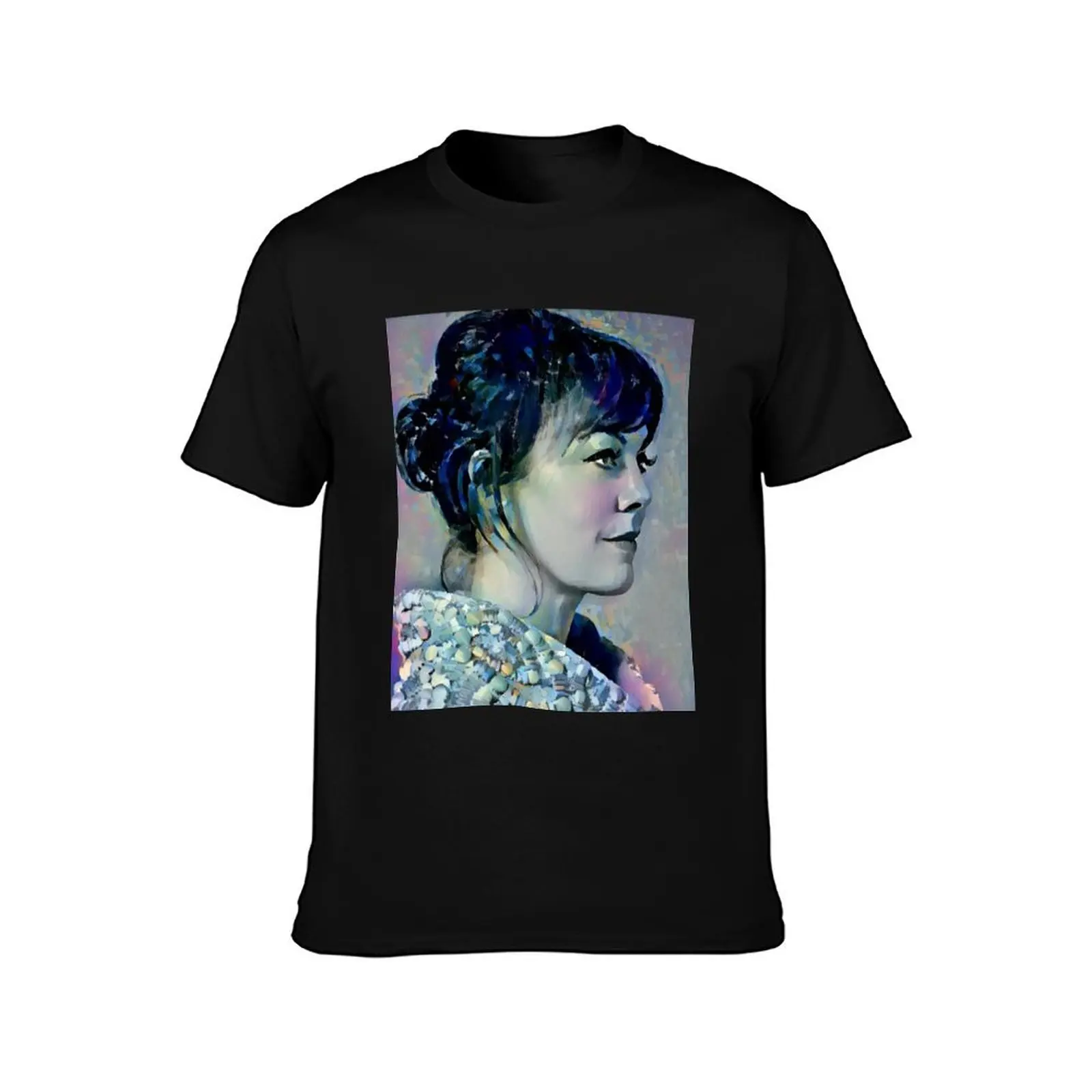 Helen McCrory Portrait Tribute T-Shirt Large Size Casual Short Sleeve Top T-Shirt