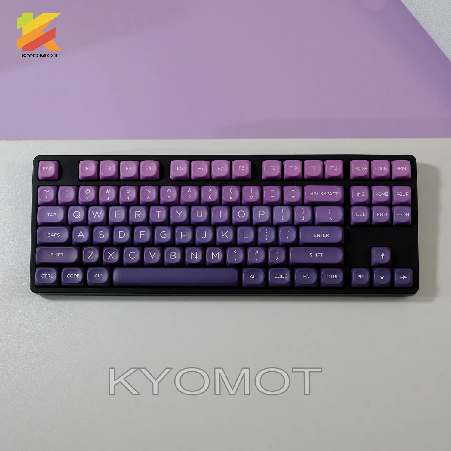 

KYOMOT 125-клавишная колпачок для клавиш Lavender Manor MOA Profile PBT Dye Sub Gradient Keycaps для переключателей MX DIY Механическая клавиатура Подарки для мальчиков