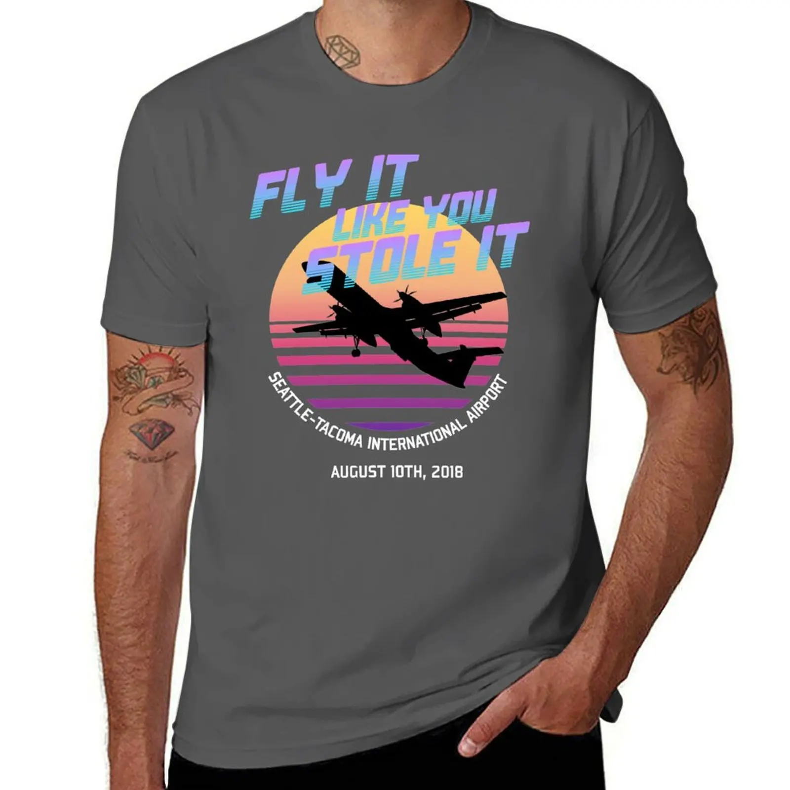 Fly It Like You Stole It - Richard Russell, Sky King, 2018 Horizon Air Q400 Incidente Camiseta masculina camiseta de algodão pesado