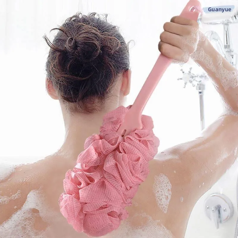 Large Size Bath Ball Long Handle Bath Towel Scrubbing Bath Stick Foaming Bath Ball Self Sufficient No Need for Assistance