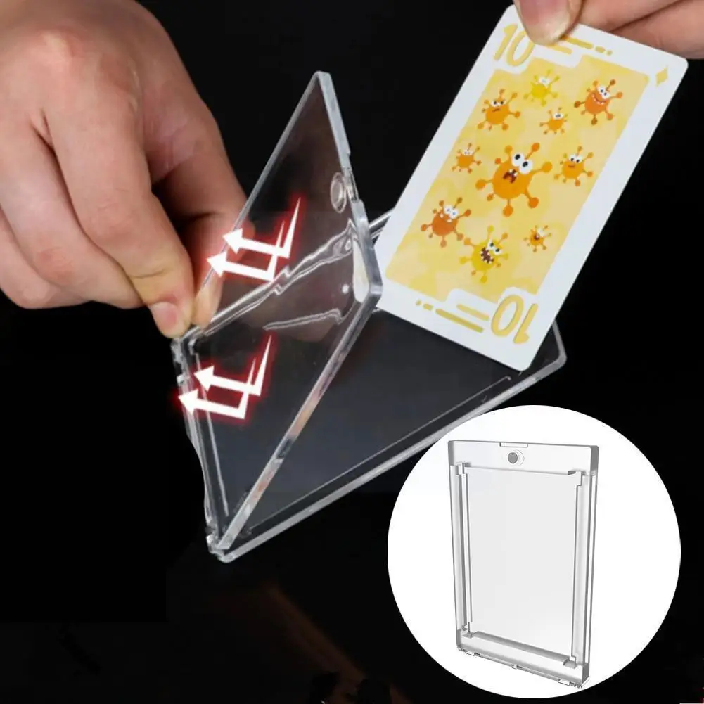 

35PT Protection Card Box Acrylic Transparent Collection Sleeves Frames Magnetic Display Holders Storage Box For Car D8D1