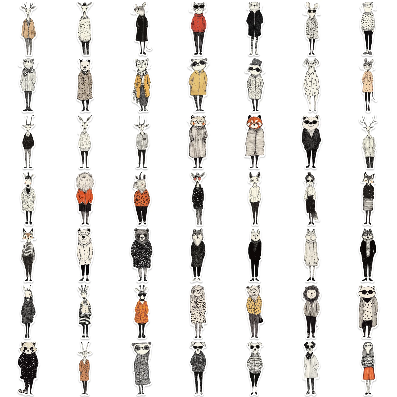 50 قطعة ملصقات الجمجمة الداكنة الرجعية موضة الحيوان ملصقات أجهزة الكمبيوتر المحمولة القرطاسية سكرابوكينغ المواد خمر اللوازم الجمالية