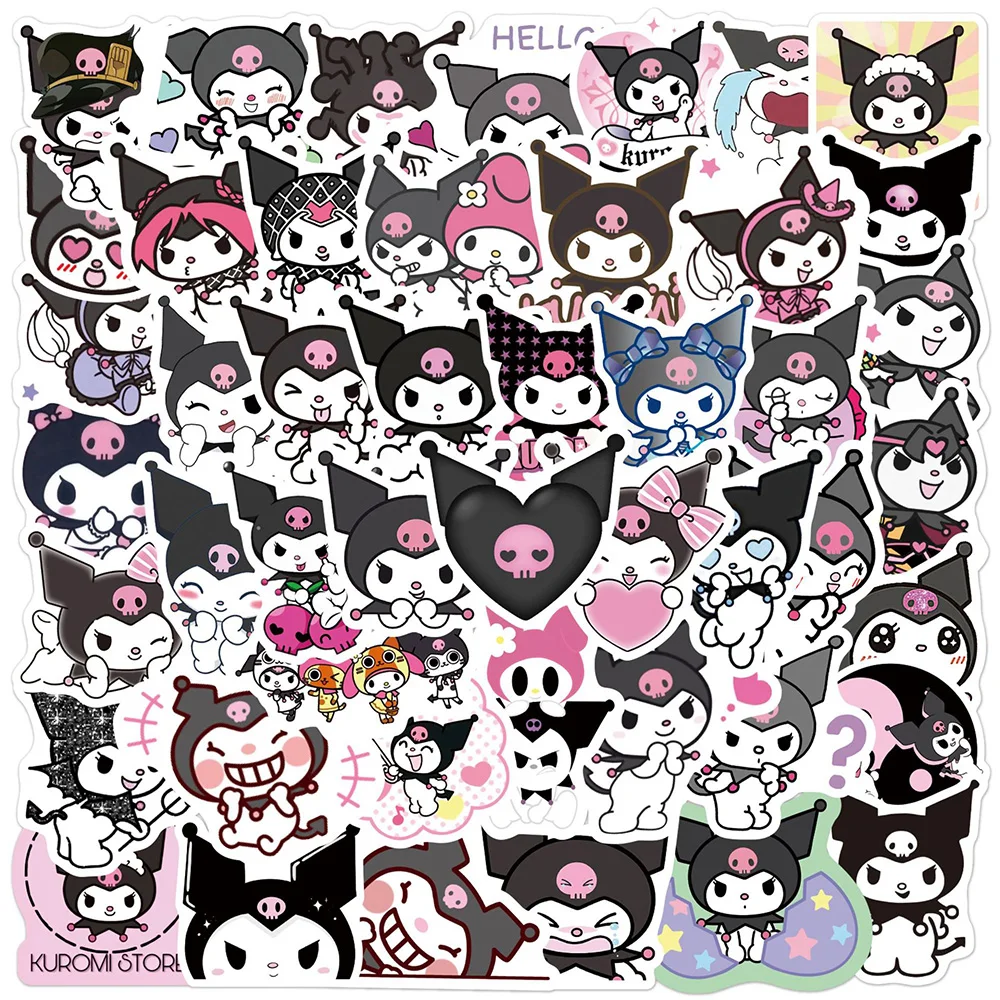 10/30/50pcs Anime Kawaii Kuromi Stickers for Kids Laptop Guitar Suitcase Motorcycle Sanrio Graffiti Waterproof Sticker Decals