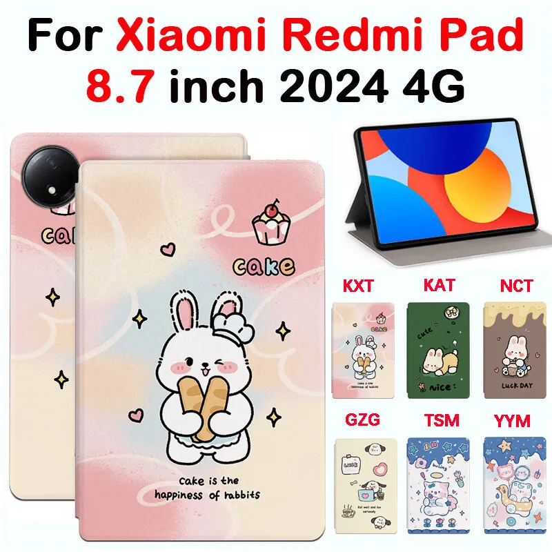 Shockproof Cute Cartoon Smart Tablet Case for Xiaomi RedMi Pad SE 4G 8.7 2024 with Auto Sleep Wake Up Stand Casing