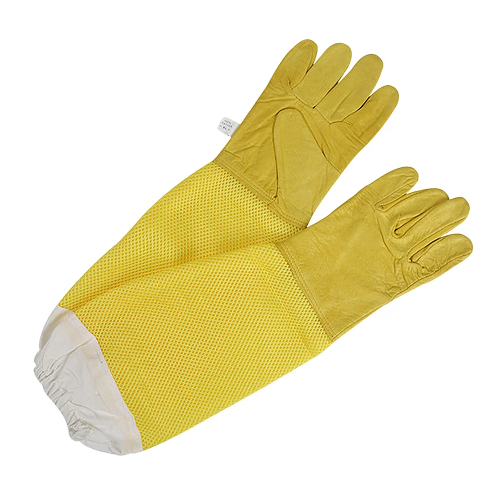 قفازات مقاومة للنحل عالية الجودة، مادة قوية مقاومة للاهتراء، مثالية للعمل المنفوخ وإدارة المستعمرة، تربية النحل، جلد الغنم