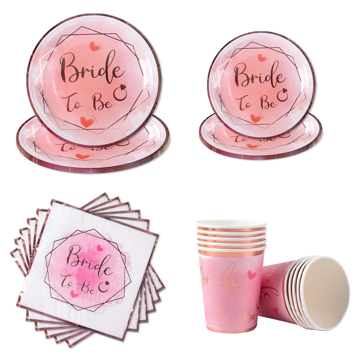 Bachelorette Party pink Bride To Be Party Disposable Tableware Plates Napkins Bridal Shower Gift Wedding Decoration hen party