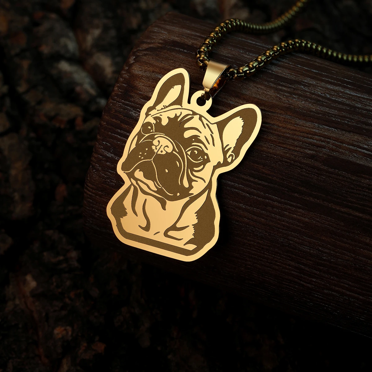 Chandler French Bulldog Stainless Steel Cartoon Necklace Pendant Unique Jewelry Animal Charm Birthday Party Chain Choker