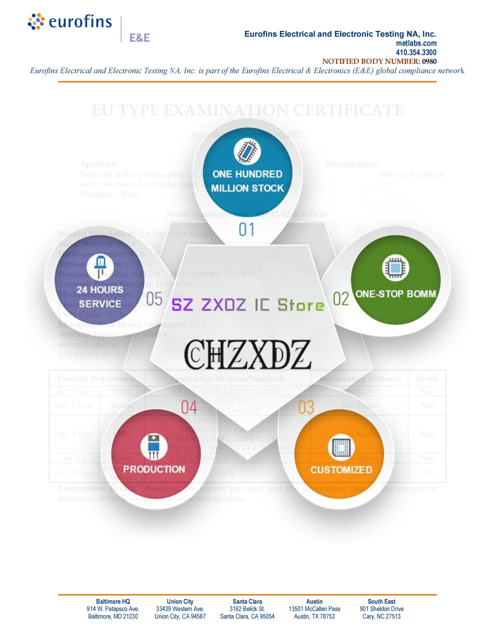 Chip SMD serie ESP32-C6 MCU RISC-V de 32 bits y 2,4 GHz Wi Fi 6 y Bluetooth 5 (LE) y IEEE 802.15.4 ESP32-C6/C6FH4/C6FH8