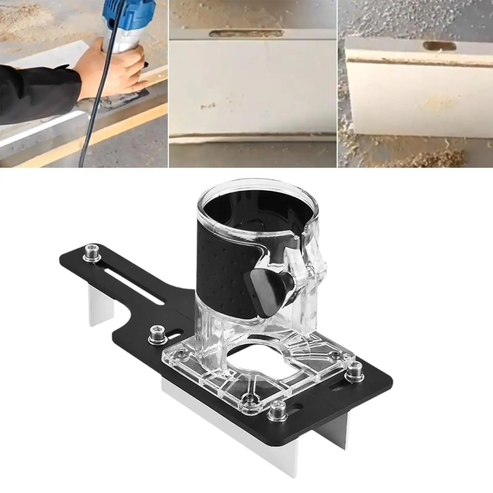 Wood Router Base Wood Router Tool Portable Mortising Jig 2 in 1 Invisible Fastener Slotting Bracket for Furniture Splicing