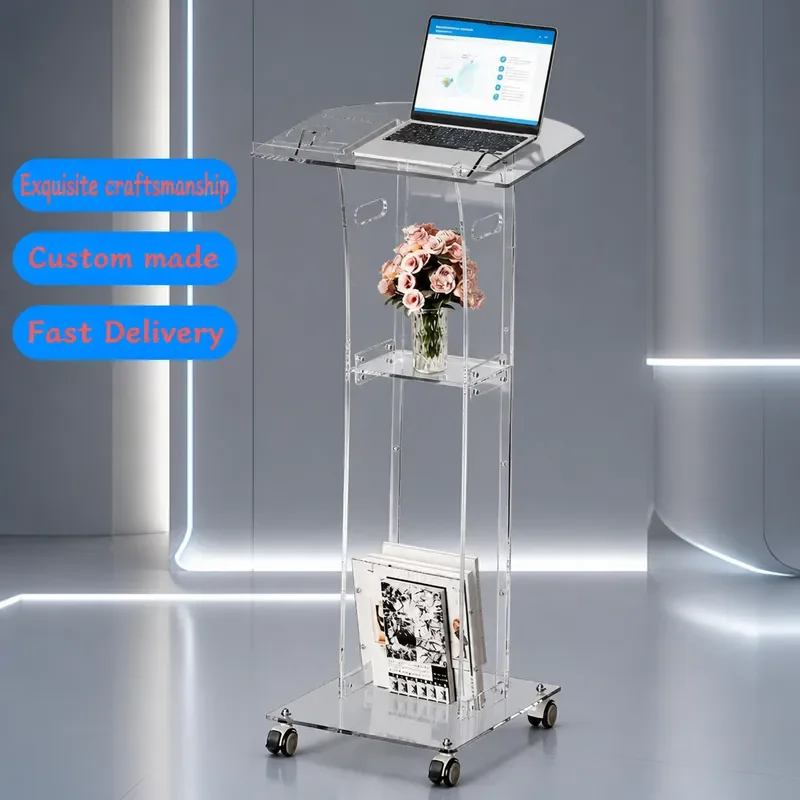 for Cross-border Acrylic Podium Transparent Wedding Master Desk Teacher Reception Welcome Desk Conference Office Desk