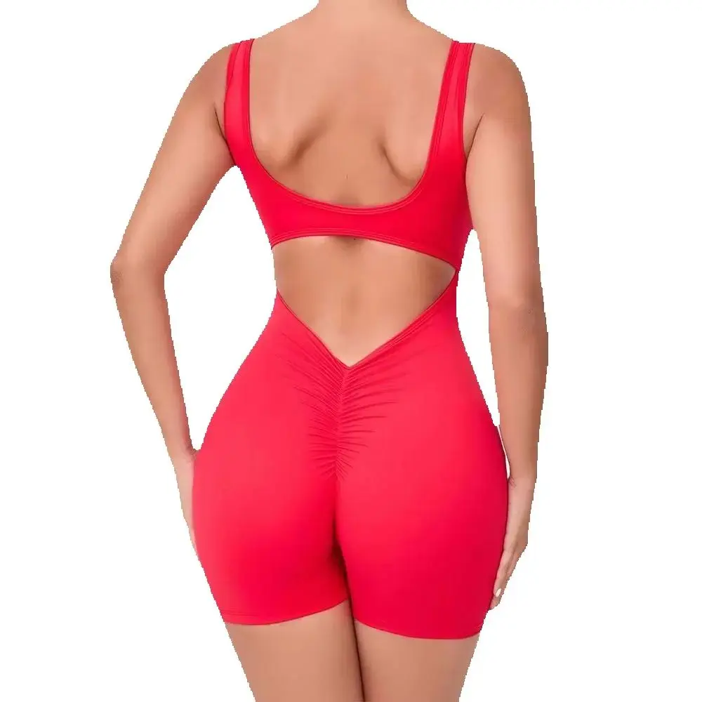 

Women V Back One-Piece Suit Scrunch Sports Jumpsuit Women Gym Rompers Female Quick-Drying Yoga Clothing Fitness Sexy Bodysuits