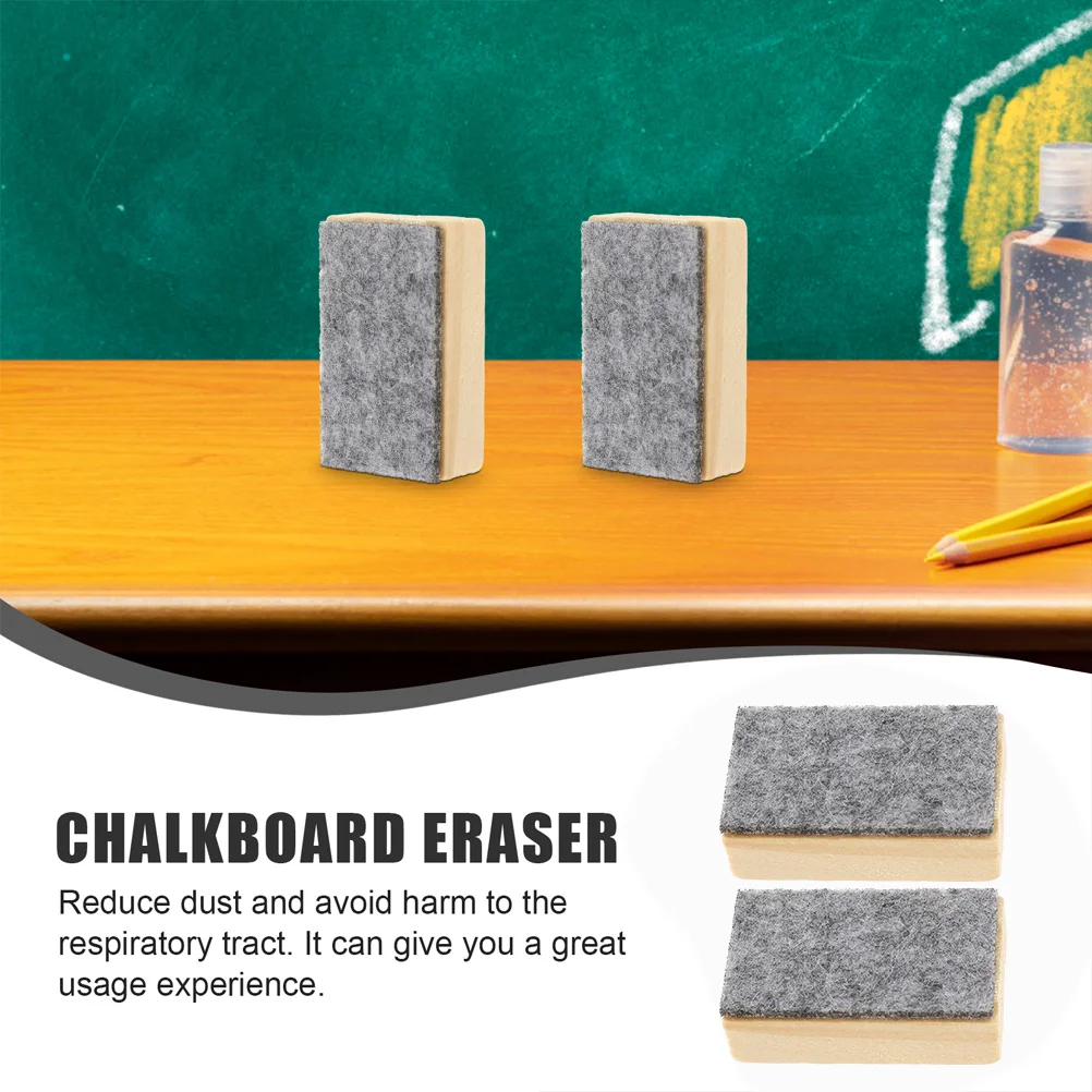 

10Pcs Chalkboard Eraser Cleaner Portable Wood Felt Design Smooth Writing Surface Protection for Classroom Office Use