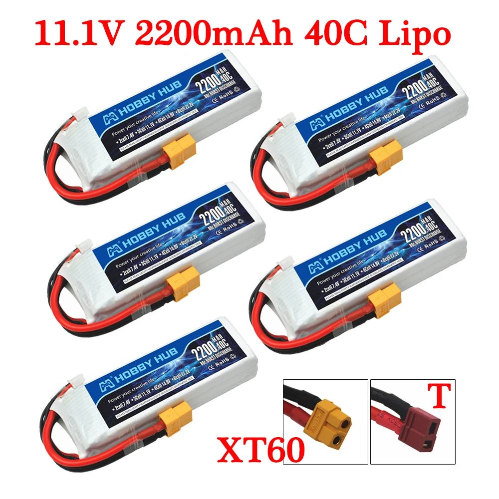 Akumulator LiPo 11,1 V do samochodów RC, łodzi wyścigowych, samolotów, akcesoriów do akumulatorów 40C 11,1 V 2200 mAh 3S Akumulator do zabawek