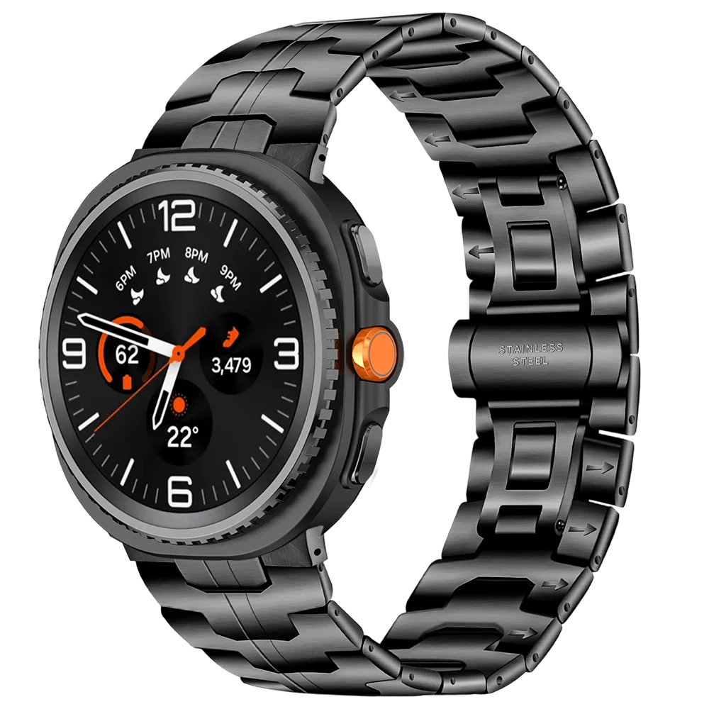 حزام لساعة سامسونج جالاكسي 8 سوار معصم بديل من الفولاذ المقاوم للصدأ لهاتف جالاكسي 8 40 44 ملم/إكسسوارات حزام كلاسيكية للرجال والنساء