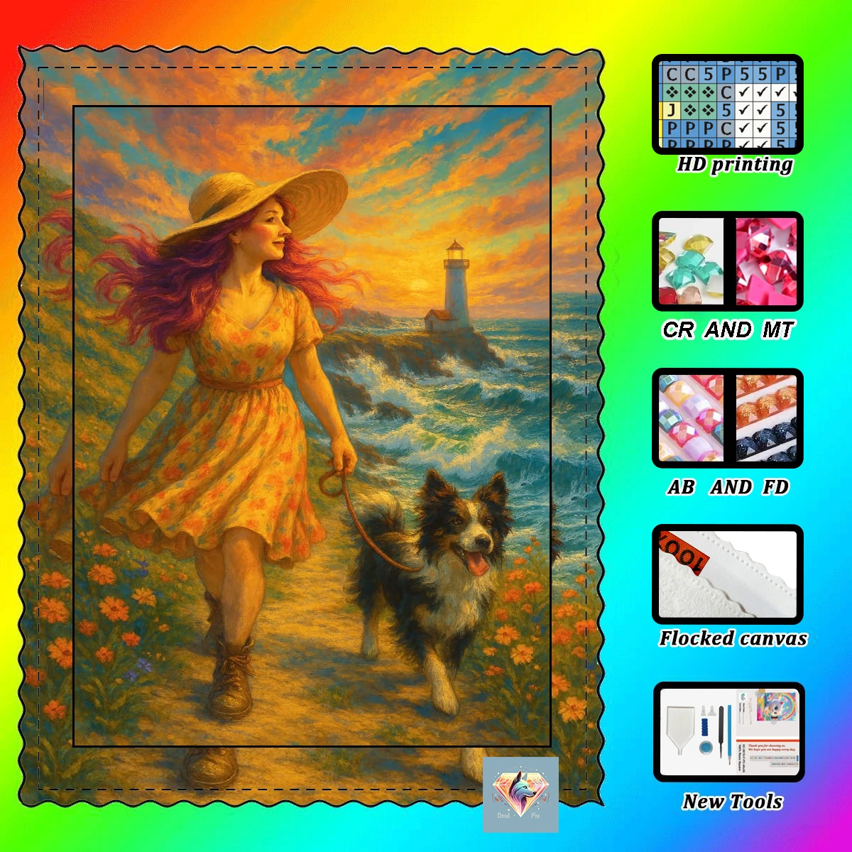 【piu-diamond-art】-the-lady-and-the-dog-100-resin-fd-ab-mt-cr-120-colors-diamond-stamping-kit-perfect-masterpiece-worthbuying