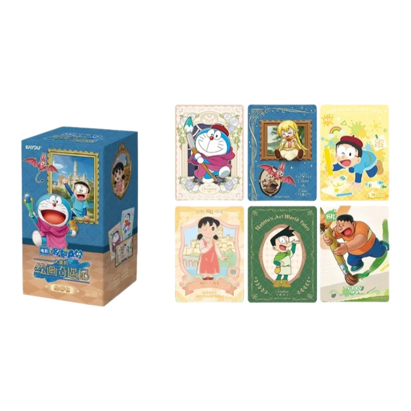 Tarjetas originales de Doraemon KAYOU, paquete de tarjetas de mercancía con licencia oficial de Nobita's Painting Adventure Eiga, regalo navideño de Anime